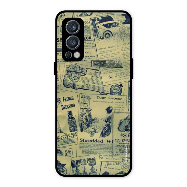 Vintage Newspaper Cutouts Metal Back Case for OnePlus Nord 2 5G