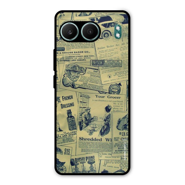 Vintage Newspaper Cutouts Metal Back Case for OnePlus Nord 4