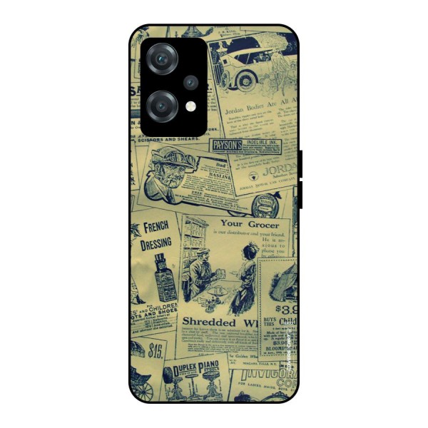 Vintage Newspaper Cutouts Metal Back Case for OnePlus Nord CE 2 Lite 5G