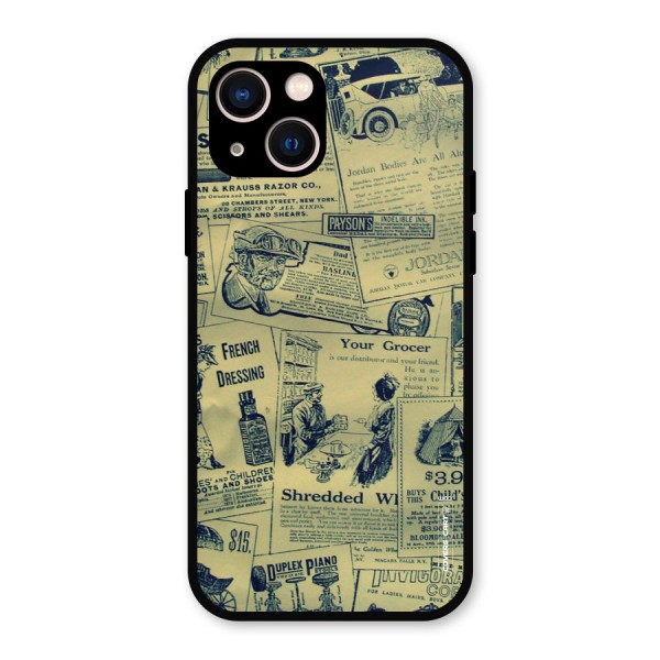 Vintage Newspaper Cutouts Metal Back Case for iPhone 13