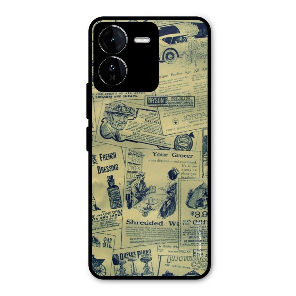 Vintage Newspaper Cutouts Metal Back Case for iQOO Z9