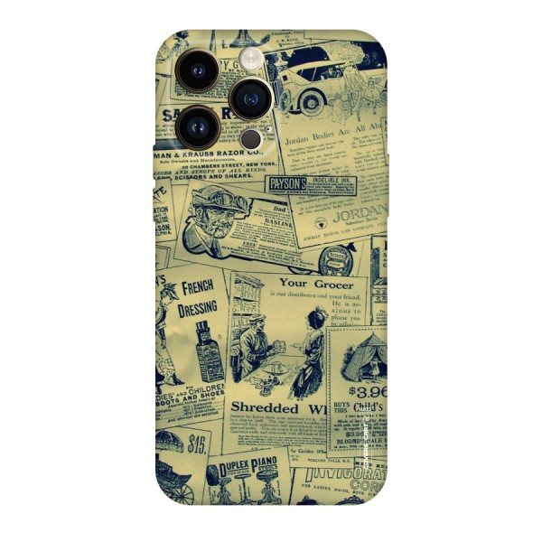 Vintage Newspaper Cutouts Original Polycarbonate Back Case for iPhone 14 Pro Max