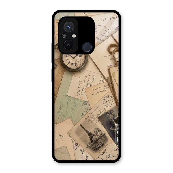 Vintage Postcards Glass Back Case for Redmi 12C