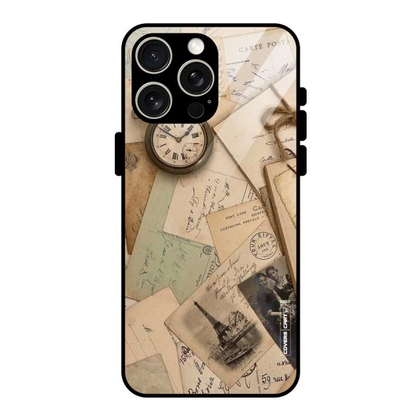 Vintage Postcards Glass Back Case for iPhone 15 Pro Max