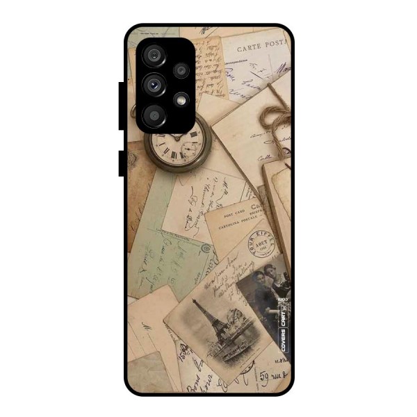 Vintage Postcards Metal Back Case for Galaxy A73 5G