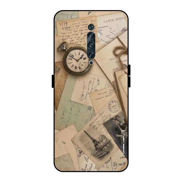 Vintage Postcards Metal Back Case for Oppo Reno2 F