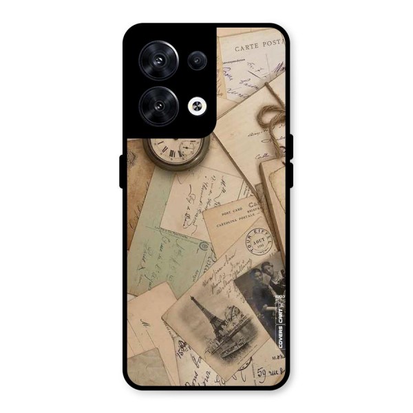 Vintage Postcards Metal Back Case for Oppo Reno8 5G