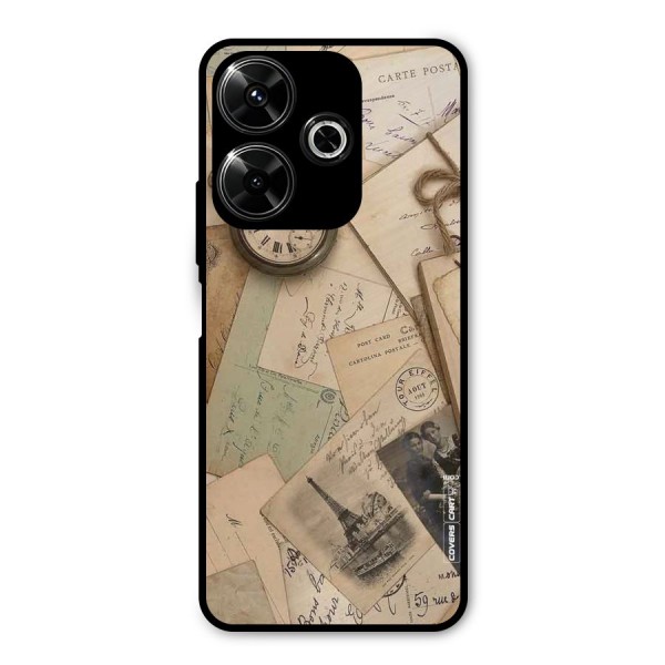 Vintage Postcards Metal Back Case for Poco M6 Plus