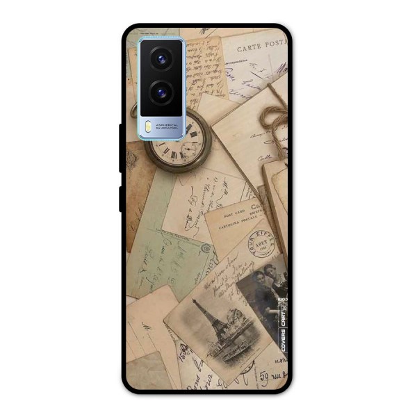 Vintage Postcards Metal Back Case for Vivo V21e 5G