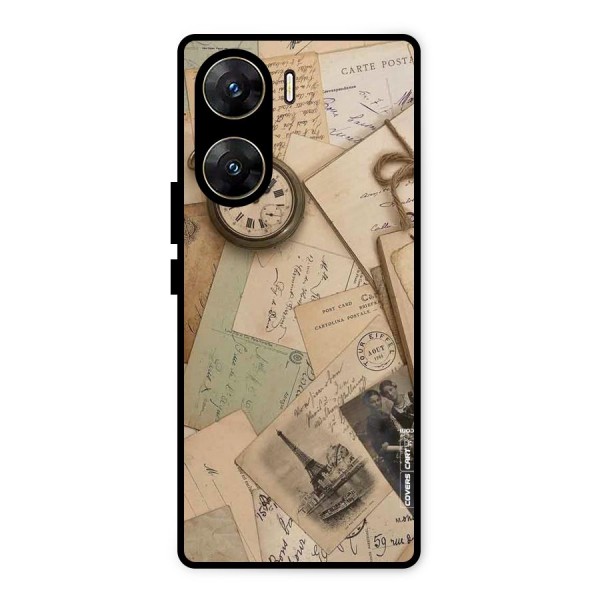 Vintage Postcards Metal Back Case for Vivo V29e