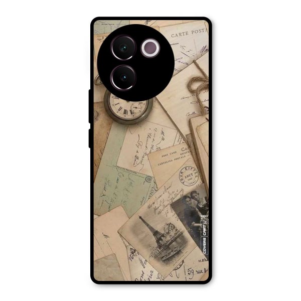 Vintage Postcards Metal Back Case for Vivo V30e