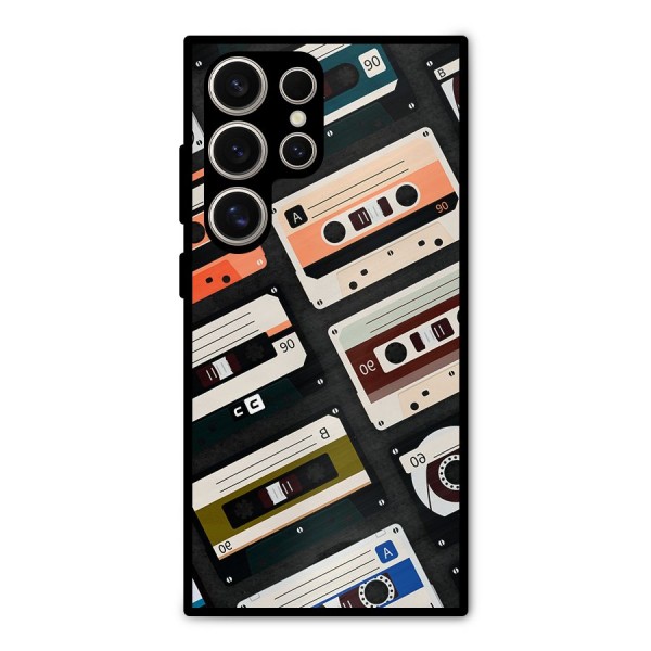 Vintage Retro Cassettes Metal Back Case for Galaxy S24 Ultra
