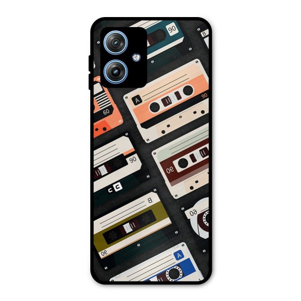 Vintage Retro Cassettes Metal Back Case for Moto G54