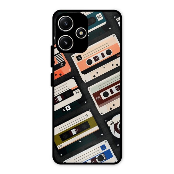 Vintage Retro Cassettes Metal Back Case for Redmi 12 5G