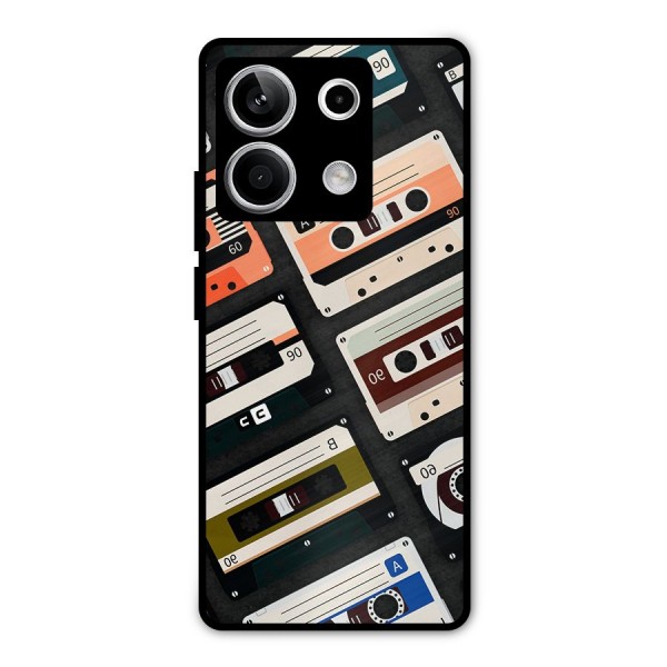 Vintage Retro Cassettes Metal Back Case for Redmi Note 13 5G