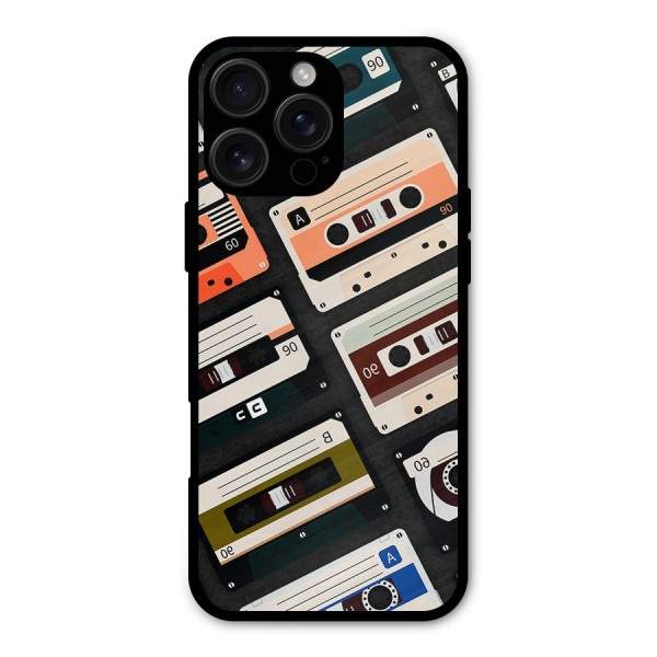 Vintage Retro Cassettes Metal Back Case for iPhone 16 Pro Max
