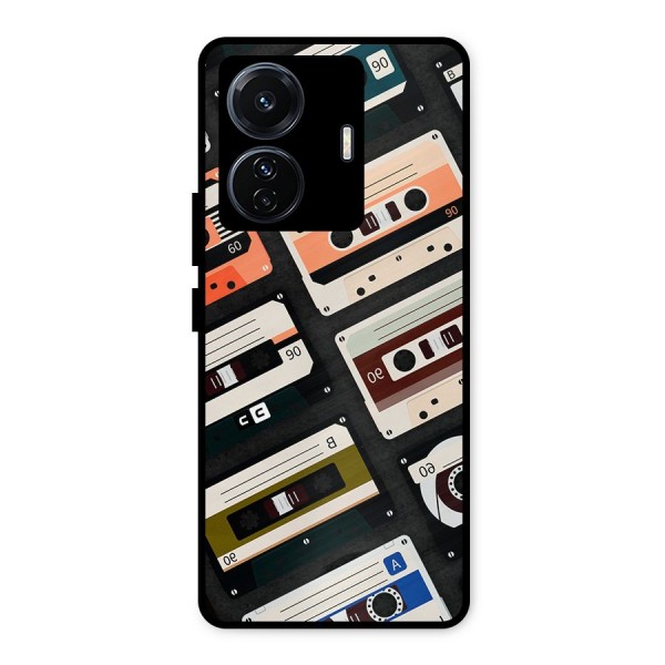 Vintage Retro Cassettes Metal Back Case for iQOO Z6