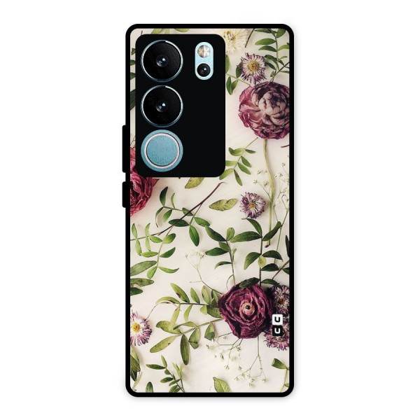 Vintage Rust Floral Metal Back Case for Vivo V29 Pro
