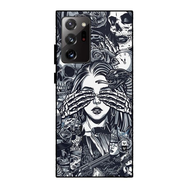 Vintage Skulls and Girl Style Metal Back Case for Galaxy Note 20 Ultra