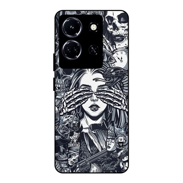 Vintage Skulls and Girl Style Metal Back Case for Infinix Note 30 5G