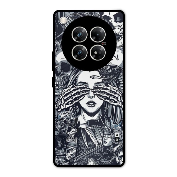 Vintage Skulls and Girl Style Metal Back Case for Infinix Zero 40 5G