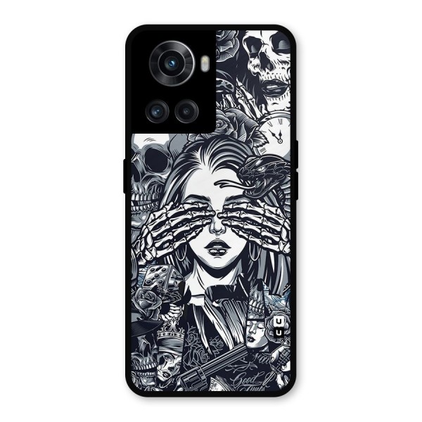 Vintage Skulls and Girl Style Metal Back Case for OnePlus 10R