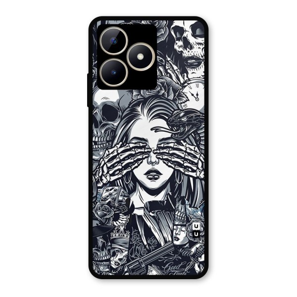 Vintage Skulls and Girl Style Metal Back Case for Realme C53