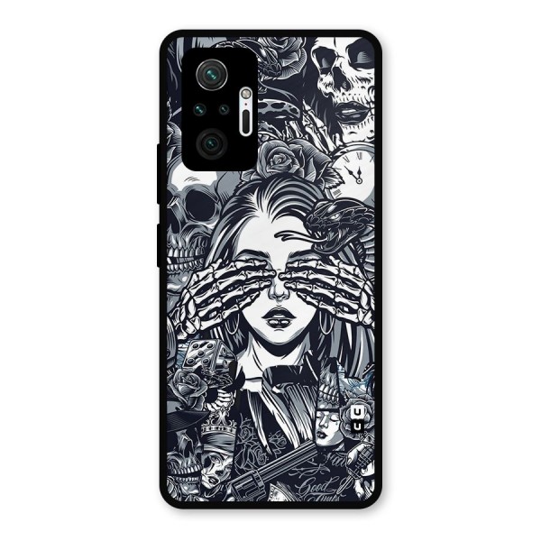 Vintage Skulls and Girl Style Metal Back Case for Redmi Note 10 Pro Max