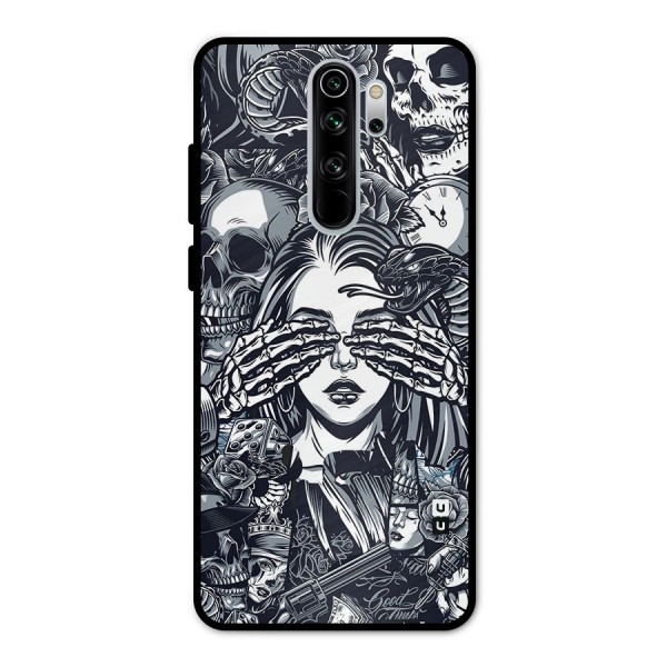 Vintage Skulls and Girl Style Metal Back Case for Redmi Note 8 Pro