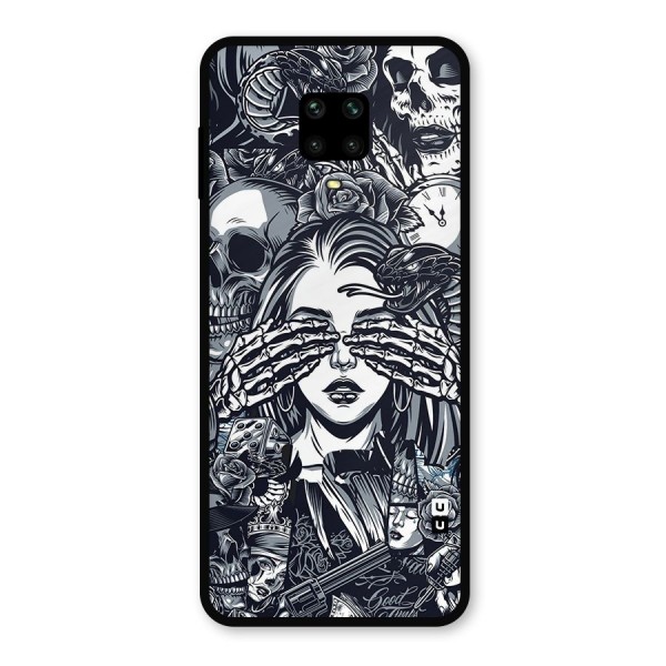 Vintage Skulls and Girl Style Metal Back Case for Redmi Note 9 Pro