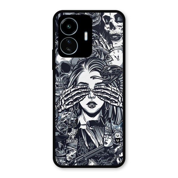 Vintage Skulls and Girl Style Metal Back Case for vivo iQOO Z6 Lite 5G