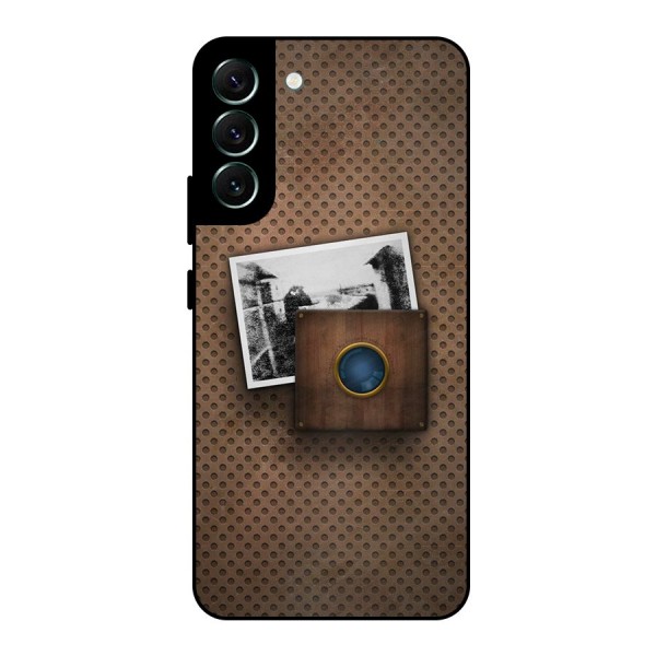 Vintage Wood Camera Metal Back Case for Galaxy S22 Plus 5G