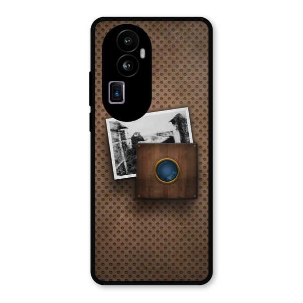 Vintage Wood Camera Metal Back Case for Oppo Reno10 Pro Plus