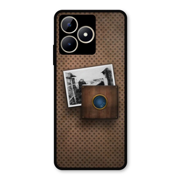 Vintage Wood Camera Metal Back Case for Realme Narzo N53