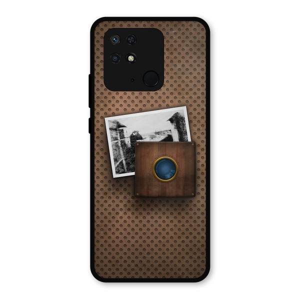 Vintage Wood Camera Metal Back Case for Redmi 10 Power