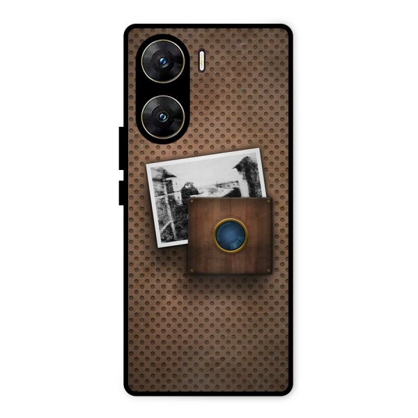 Vintage Wood Camera Metal Back Case for Vivo V29e