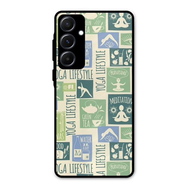 Vintage Yoga Lifestyle Metal Back Case for Galaxy A55
