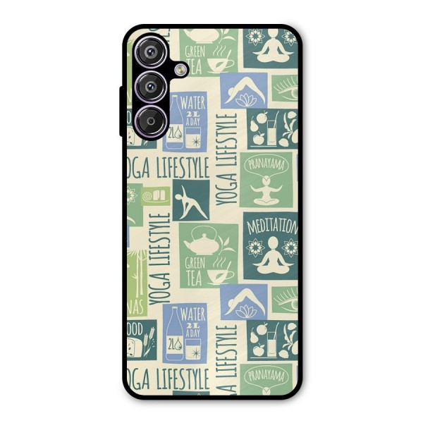 Vintage Yoga Lifestyle Metal Back Case for Galaxy F15