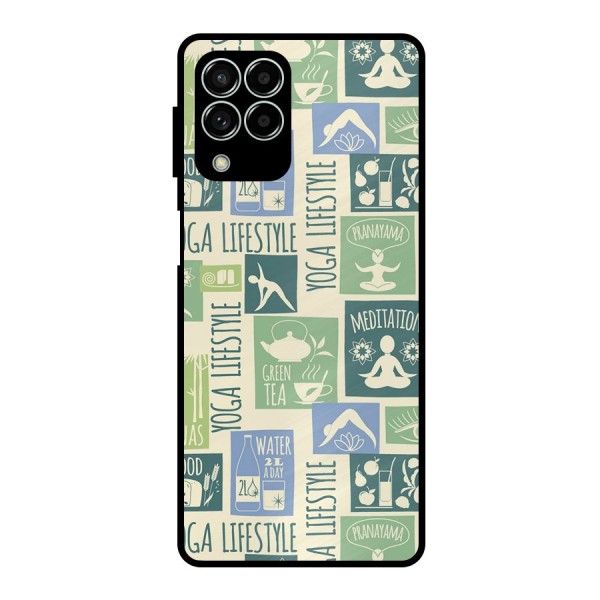 Vintage Yoga Lifestyle Metal Back Case for Galaxy M33