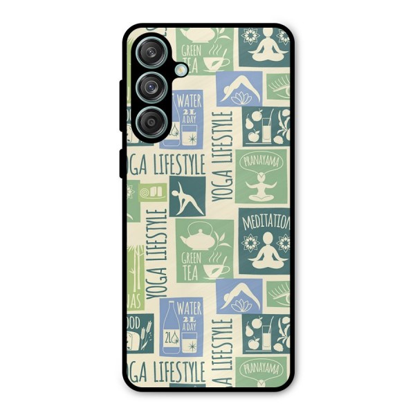 Vintage Yoga Lifestyle Metal Back Case for Galaxy M55 5G