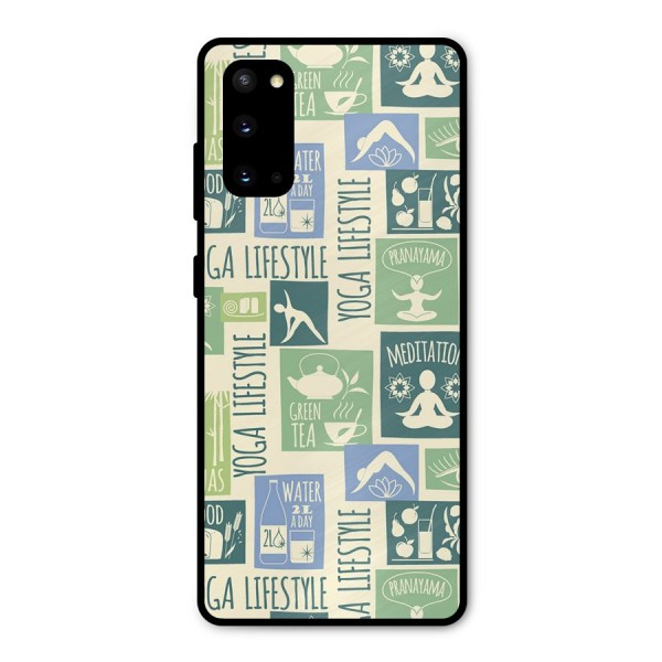Vintage Yoga Lifestyle Metal Back Case for Galaxy S20