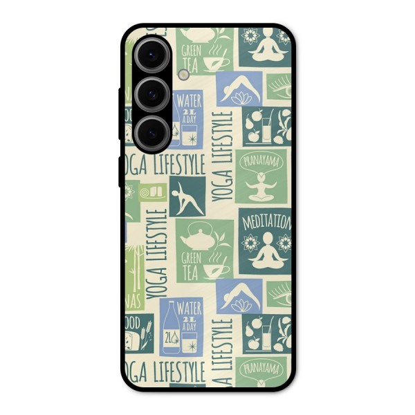 Vintage Yoga Lifestyle Metal Back Case for Galaxy S24 FE