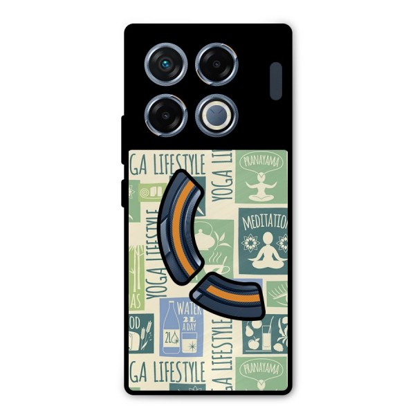 Vintage Yoga Lifestyle Metal Back Case for Infinix GT 20 Pro