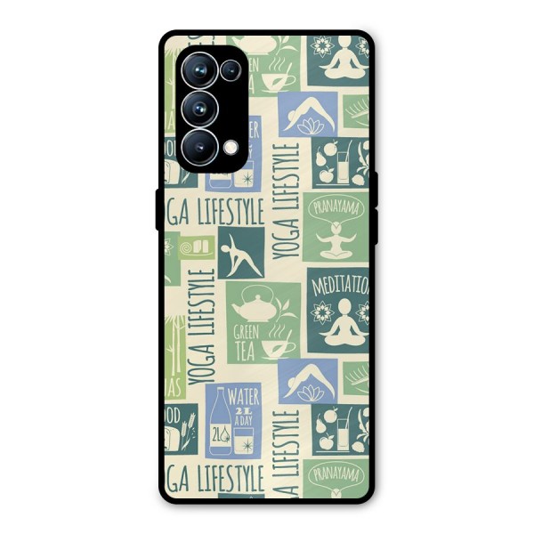 Vintage Yoga Lifestyle Metal Back Case for Oppo Reno5 Pro 5G