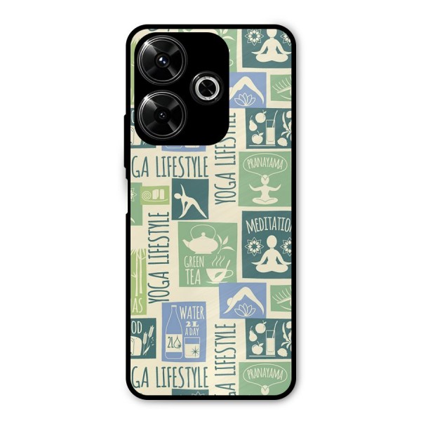 Vintage Yoga Lifestyle Metal Back Case for Poco M6 Plus