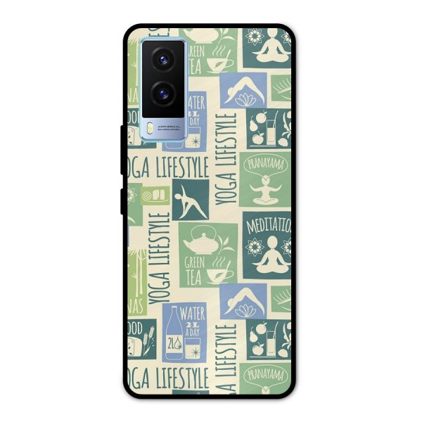Vintage Yoga Lifestyle Metal Back Case for Vivo V21e 5G