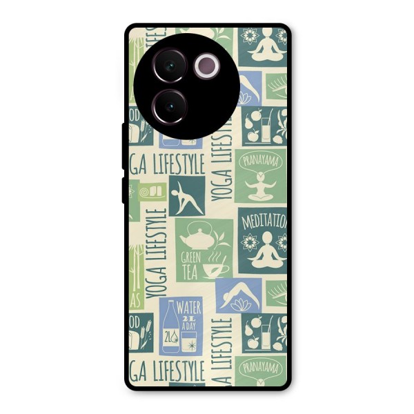 Vintage Yoga Lifestyle Metal Back Case for Vivo V30e