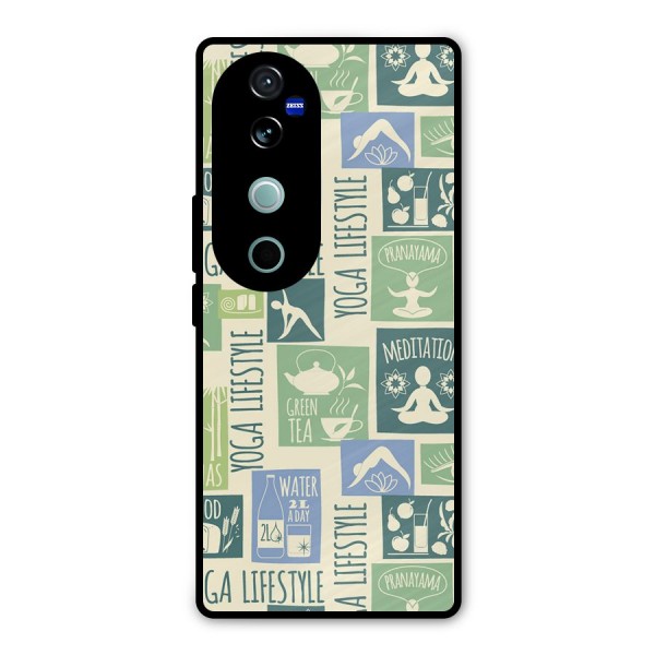 Vintage Yoga Lifestyle Metal Back Case for Vivo V40