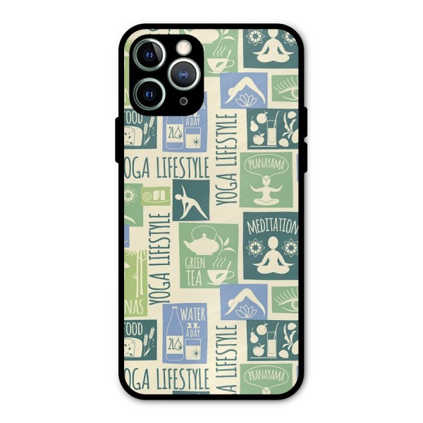 Vintage Yoga Lifestyle Metal Back Case for iPhone 11 Pro Max