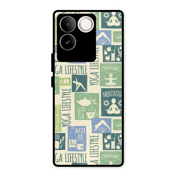 Vintage Yoga Lifestyle Metal Back Case for iQOO Z7 Pro